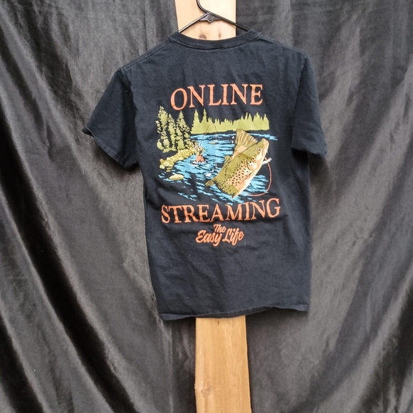 Online streaming fishing short sleeve "easy life t shirt" size small - Picture 1 of 10